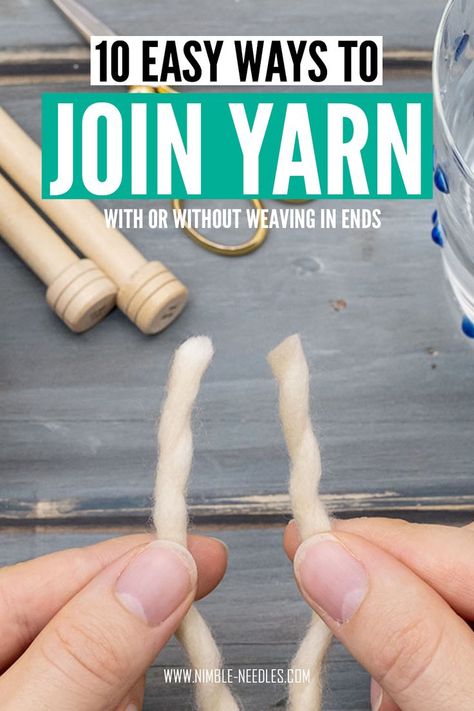 someone joining yarn together Changing Colors In Knitting, Joining Yarn Crochet, Types Of Knitting, Join Yarn, Types Of Knitting Stitches, Knit Stitches For Beginners, Knitted Dishcloth Patterns Free, Joining Yarn, Fall Knitting Patterns