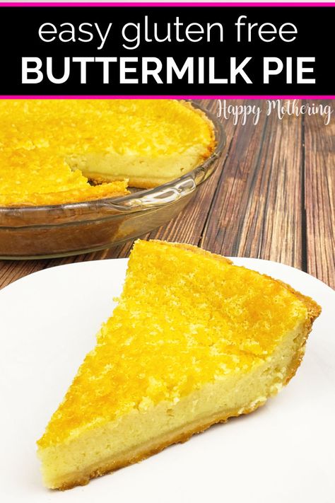 Gluten Free Pies Recipes, Southern Buttermilk Pie, Fall Pies Recipes, Buttermilk Pie Recipe, Pie For Thanksgiving, Southern Recipes Desserts, Dessert Pie Recipes, Homemade Pie Crust, Dessert Pie