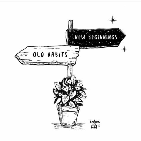 old habits, new beginnings.  #signs #sign #crossroads #decisions #habits #flowers New Beginning Drawing, Beginning Drawing, Desenhos Love, To New Beginnings, Gift Bows, Art Appreciation, New Beginning, Make A Gift, A Drawing