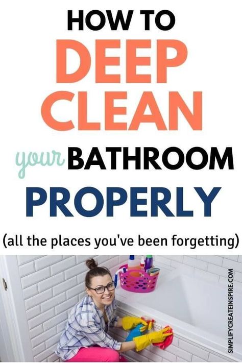 Is your bathroom in need of a deep cleaning? If your bathroom is starting to look a little worse for wear, read on! I will show you how to deep clean your bathroom in a step-by-step guide that will have it looking like new in no time! This is the ultimate bathroom deep cleaning checklist to take the overwhelm out of cleaning your space. Bathroom deep clean checklist for how to clean a shower, how to clean a toilet and all the other areas of the bathroom that need to be deep cleaned. Easy House Cleaning, Clean Your Bathroom, Deep Cleaning Checklist, Deep Cleaning House, Deep Cleaning Hacks, Cleaning Inspiration, Decluttering Ideas, Housekeeping Tips, Diy Cleaning Solution