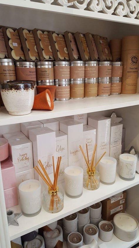 Candle Store Display Ideas, Candle Collection Display, Candle Shelf Display, Candle Display Retail, Candle Shop Display, Candle Store Display, Candle Shelf, Candle Display, Candle Studio