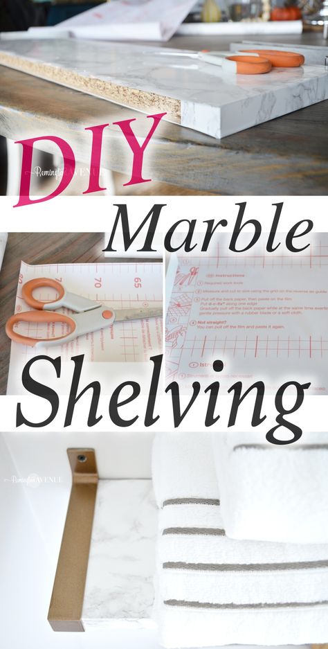 DIY Marble Shelving - Remington Avenue Granite Shelves, Marble Shelves, Marble Room, Marble Shelf, Staircase Makeover, Crafts For Teens To Make, Diy Marble, Ikea Billy Bookcase, Kids Room Furniture