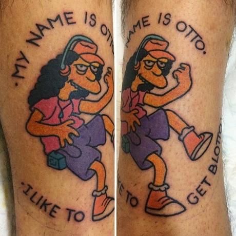 18 amazing Simpsons tattoos (all by the same artist) Otto Tattoo, Simpsons Tattoo, Me And My Boyfriend, Matt Groening, Trippy Art, My Boyfriend, The Simpsons, My Name Is, My Name