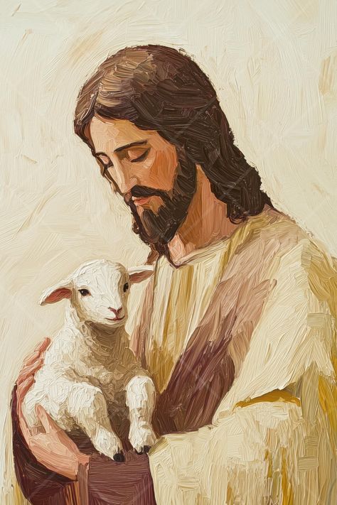 Digital Download Only. "In the Arms of the Savior Printable Wall Art" is a beautifully crafted digital download that captures the gentle and loving embrace of Jesus with the Lamb of God. This artwork is perfect for adding a touch of faith and inspiration to your home, serving as a daily reminder of divine protection and love. Important: This artwork is strictly for personal use only. The purchase of this digital download grants a personal use license only, meaning it cannot be used for commercia Jesus Digital Art, Jesus And Lamb, Lamb Painting, Lamb Art, Music And The Brain, Loving Embrace, Divine Protection, Religious Artwork, Jesus Christ Artwork