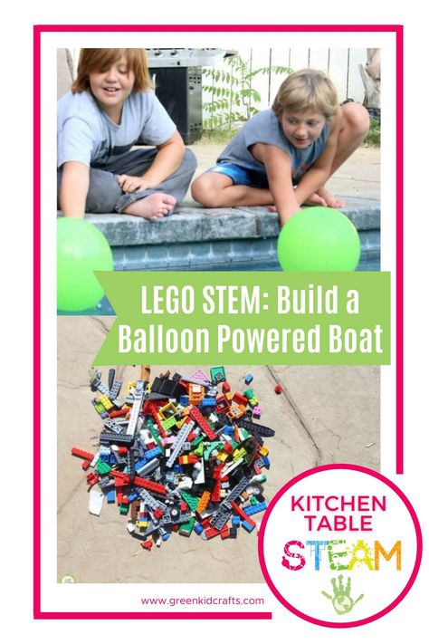 A great use for abandoned LEGOs, our balloon powered boat encourages imagination. These amazing, self-propelled boats have a focus on STEM. Summer Stem Projects, Lego Stem, Spring Science, Lego Boat, Fun Camp, Summer Stem, Stem Projects For Kids, Stem Experiments, School Fundraising