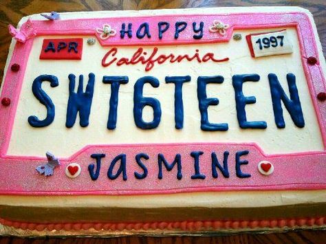 Pastel Rectangular, Sweet 16 Party Themes, Half Sheet Cake, Sweet Sixteen Cakes, Sweet Sixteen Birthday Party Ideas, Teen Cakes, Birthday Cakes For Teens, Sweet 16 Birthday Cake, Cake Wrecks