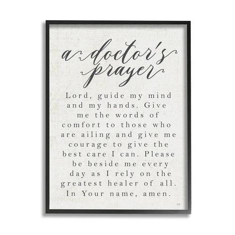 Stupell Industries A Doctor's Prayer Faith Based Office Motivation Framed Wall Art | Michaels Nurse Manager Office Decor, Nurse Manager Office, Manager Office Decor, Nurse Desk, Desk Wall Decor, Chiropractic Office Decor, Office Motivation, Nurses Prayer, Manager Office