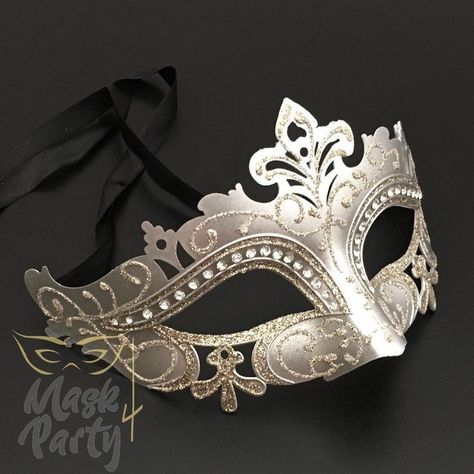 Ballroom Mask, Diy Masquerade Mask, Masquerade Mask Diy, Silver Masquerade Mask, Masquerade Prom, Mask Venetian, Mens Masquerade Mask, Venetian Masquerade Masks, Silver Mask