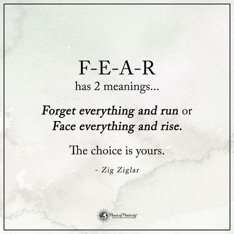 Some thing to think about and ponder  #zigziglar #therealjt98 Fear Meaning, Adversity Quotes, Face Everything And Rise, Fear Quotes, Zig Ziglar, Power Of Positivity, Do Not Fear, Inspirational Thoughts, Word Of The Day