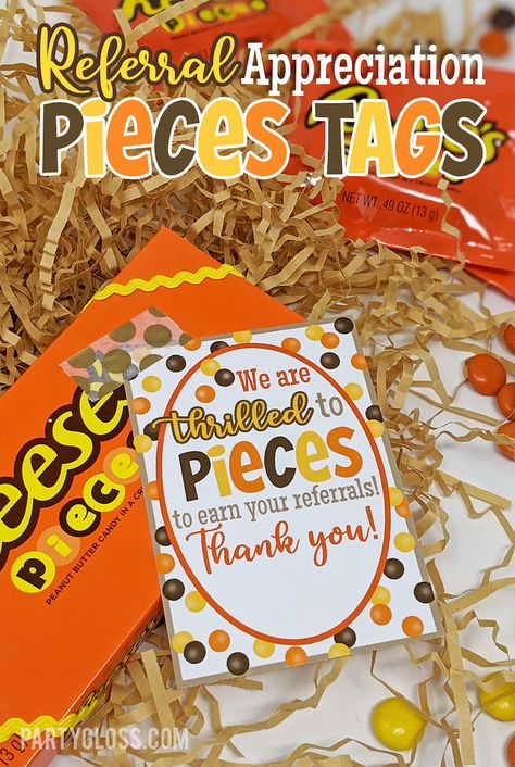 Referral Appreciation Printable Tag Printable Pieces Tags | Etsy I Appreciate You Gifts, Employee Thank You, Bird Birthday Parties, Appreciation Printable, Marketing Gift, Christmas Tags Printable, Printable Gift Tags, Bird Birthday, Game Day Snacks