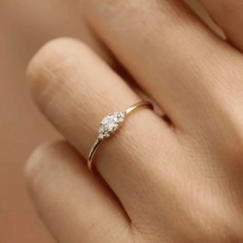 Very Simple Beautiful 18k Gold Plated Ring Tarnish Free Makes A Great Gift Comes In Gift Gold Small Wedding Ring, Unique Simple Rings, Smaller Wedding Rings, Promise Rings Gold Simple, Simple Ring For Women, Simplistic Rings Engagement, Small Simple Rings Engagement, Delicate Engagement Ring Silver, Minimalist Wedding Ring Silver