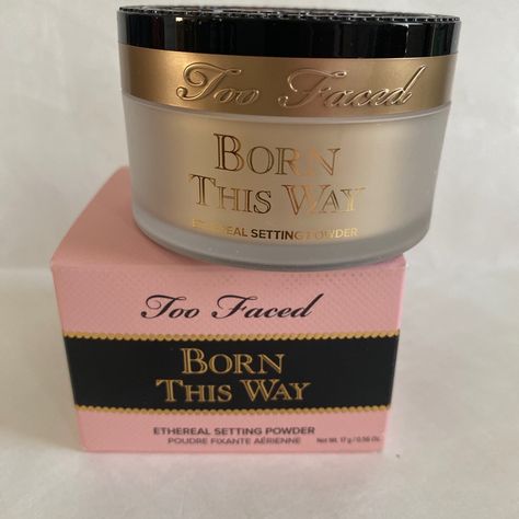 Too Faced Born This Way Ethereal Loose Setting Powder 0.56oz Too Faced Born This Way Ethereal Loose Setting Powder Is A Silky, Lightweight Powder That Sets Makeup For A Perfect, Luminous Finish. Benefits Helps Brighten And Boost Skin's Radiance Photo Friendly/No Flashback Non-Comedogenic Cruelty Free Paraben Free Vegan Friendly Key Ingredients Hyaluronic Acid: Gives A Smoother, More Youthful Appearance New To Posh? Sign Up Now With My Code Krd00 To Save $10. Authentic Save On Bundles Ship Fast N Too Faced Loose Powder, Two Faced Products, Benefit Aesthetic, Born This Way Makeup, Too Faced Powder, Too Faced Products, Makeup Brushes Amazon, Face Makeup Products, Too Faced Just Peachy