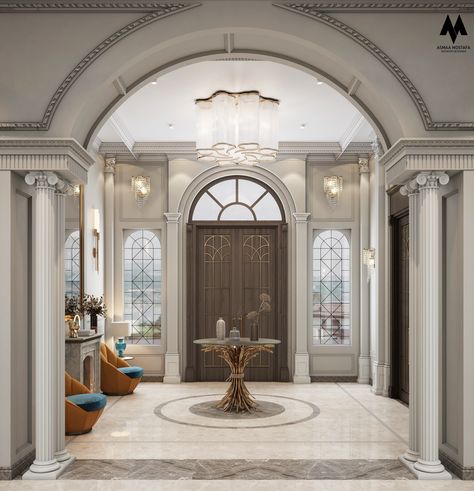 Modern Mansion Interior, Luxury Houses Entrance, Luxury Staircase, Number 40, تصميم للمنزل العصري, التصميم الخارجي للمنزل, Foyer Design, Lobby Design, Entrance Design