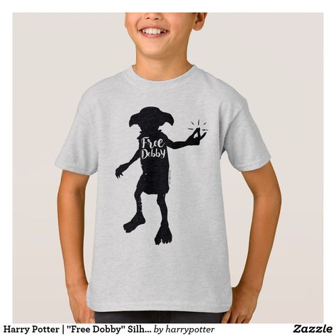 Dobby Silhouette, Silhouette Typography, Harry Potter Free, Free Dobby, Dobby Harry Potter, Universal Shirts, Harry Potter Tshirt, Harry Potter Shirts, Harry Potter Hufflepuff