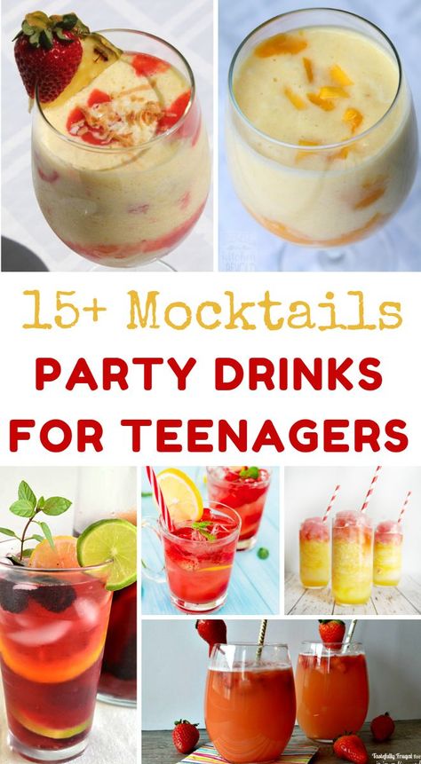 Cocktails For Teens, Prom Drink Ideas, Cheap Mocktails Non Alcoholic, Fun Drinks Nonalcoholic Easy, Sprite Drinks Non Alcoholic, Mocktails For Teens, Non Alcoholic Drinks For Parties, Fancy Non Alcoholic Drinks, Non Alcoholic Drinks For Summer