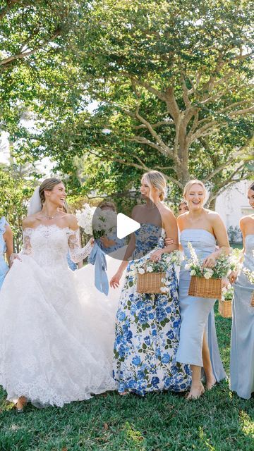 Henri Noël Fine Jewelry on Instagram: "Who needs a bouquet when you have baskets🌸💙  #bridal #bridesmaiddress #bridesmaidbouquet #bride #bridetobe #bridesmaids #wedding #weddingplanning" Bridesmaid Basket Bouquet, Bridesmaids Baskets, Bridesmaid Baskets, Straw Basket, Blue Bridesmaids, Bridesmaid Bouquet, Wedding Flowers, Wedding Planning, Dream Wedding