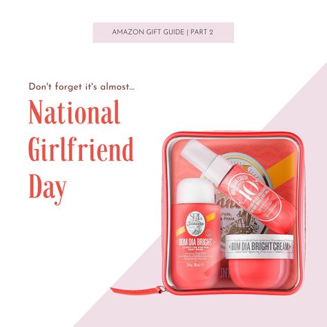 Next Tuesday it’s #NationalGirlfriendDay | don’t forget about it and let me help you find the perfect gift for your girlfriend with my #giftguide | part 2: Sol de Janeiro Bom Dia Jet Set | find it on Amazon | #girlfriend #giftinspiration | a very special #gift for National Girlfriend Day | August 1, 2023 | FYI: some of my links are affiliate links. If you click on the link and purchase the item, I will receive a commission. This won't cost you anything & all the opinions remain my own! Girlfriend Day, National Girlfriend Day, Girlfriends Day, Gift For Your Girlfriend, August 1, Gifts For Your Girlfriend, Amazon Gifts, Affiliate Links, Jet Set