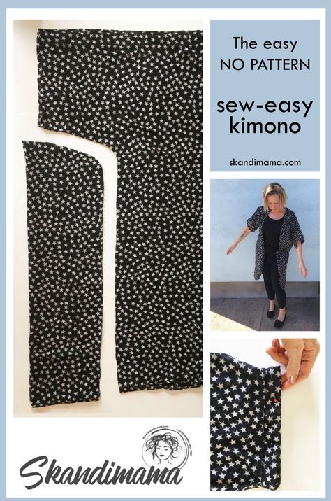 On my blog www.skandimama.com you will fine many great and creative ideas. Among them this one -  a sew-easy kimono - Kimono Hacks, Easy Kimono Pattern, Diy Kimono Pattern, Diy Clothes Kimono, Kimono Pattern Free, Kimono Diy, Kimono Sewing Pattern, Unique Sewing Patterns, Diy Skirts