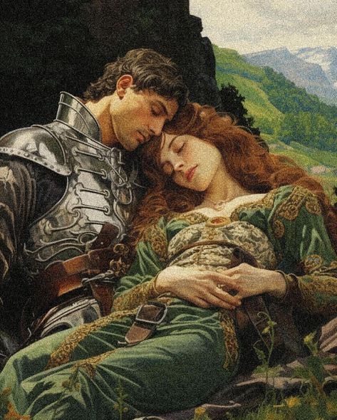 Romantic Classical Painting, Ethereal Art Romance, Ottoman Empire Paintings, Romantic Knight Art, Pre Raphaelite Desktop Wallpaper, Old Romance Paintings, Romantic Old Paintings, Knight And Lady Art, Medieval Forbidden Love Aesthetic