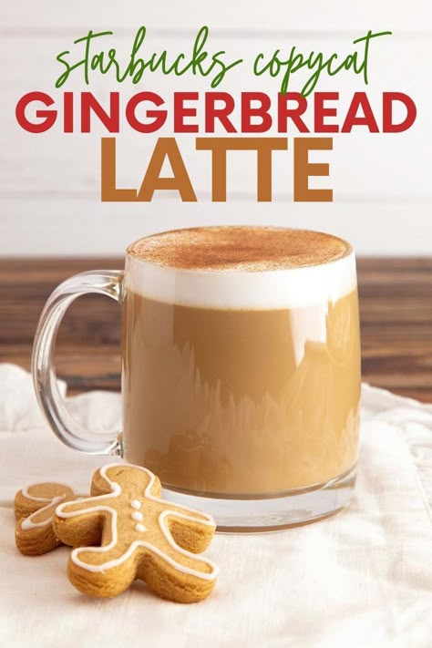 Healthy Warm Drinks, Starbucks Gingerbread Latte, Christmas Munchies, Comfort Drinks, Gingerbread Latte Recipe, Coffee Lattes, Coffee Syrups, Yummy Summer Drinks, Homemade Gingerbread