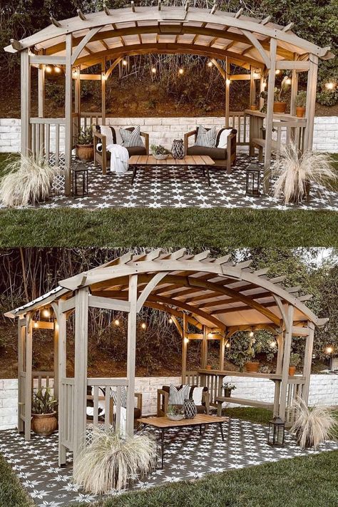 Arched Pergola, Wood Pergola Kits, Backyard Vacation, Friends Outdoors, Party Outside, Outdoor Structure, Wood Pergola, Wood Frame Construction, Pergola Design