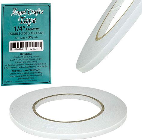 Amazon.com: Angel Crafts Acid-Free Double Sided Tape: Easy Tear 2 Sided Glue Adhesive Tape, Double-Sided Tape for Scrapbook and Card Making - 1 Roll, 0.25 Inches by 55 Yards by .09mm Double Sided Tape Crafts, Envelope Maker, Origami Cards, Clean Crafts, How To Make An Envelope, Envelope Punch Board, Double Tape, Angel Crafts, Clear Glue