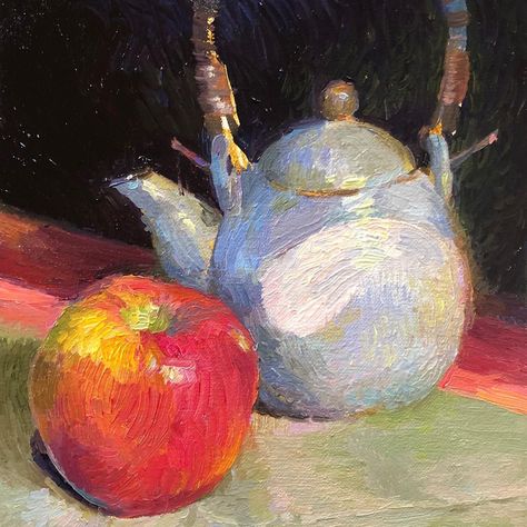 Valerie Collymore on Instagram: ““ With an apple, I will conquer Paris” — Paul Cezanne 🍎 🍎 #oilpainting #art #painting #artist #contemporaryart #artwork #oiloncanvas…” Georgia O Keeffe Paintings, O Keeffe Paintings, Paul Cezanne Paintings, Cezanne Art, Paul Cezanne, Painting Artist, Gcse Art, Art Courses, A Level Art