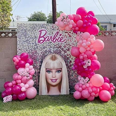 19 Barbie Theme Party Ideas - The Bash Barbie Theme Party Ideas, Barbie Themed Birthday Party, Barbie Decorations, Barbie Bday, Pink Balloon Garland, Barbie Party Decorations, Theme Party Ideas, Barbie Theme Party, Princess Theme Birthday