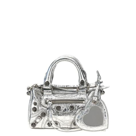 Arena Laminated Leather Le Cagole Nano Handbag With Zip Closure, Double Handle, Adjustable Shoulder Strap, And Removable Heart Mirror. Color: Silver Size & Fit: W 18.5 X H 10 X D 8 Cm Composition: 100% Lamb Leather (Ovis Aries) Made In: Italy Sku: Jul-7925990gt3y8122 Welcome To The Official Luosophy Poshmark Closet! Luosophy Is A Luxury Brand Reselling Company Founded In San Diego, Ca From 2016. All Our Products Are Imported From Italy And Sold In The Usa. We Do Our Best To Provide High Fashion, Bags Balenciaga, Heart Mirror, Balenciaga Women, Mirror Color, Fashion Luxury, Luxury Items, Luxury Brand, Luxury Branding, High Fashion