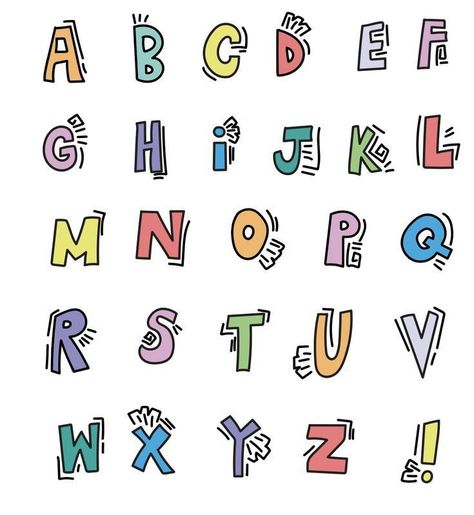 Creative Fabrica - Premium Crafting Fonts, Graphics & More Letters Drawing Alphabet, Fun Fonts To Draw Alphabet, Fun Alphabet Fonts, Fun Fonts To Draw, Cute Fonts Alphabet, Cute Lettering, Lettering Fonts Design, Numbers Tattoo, Fun Lettering