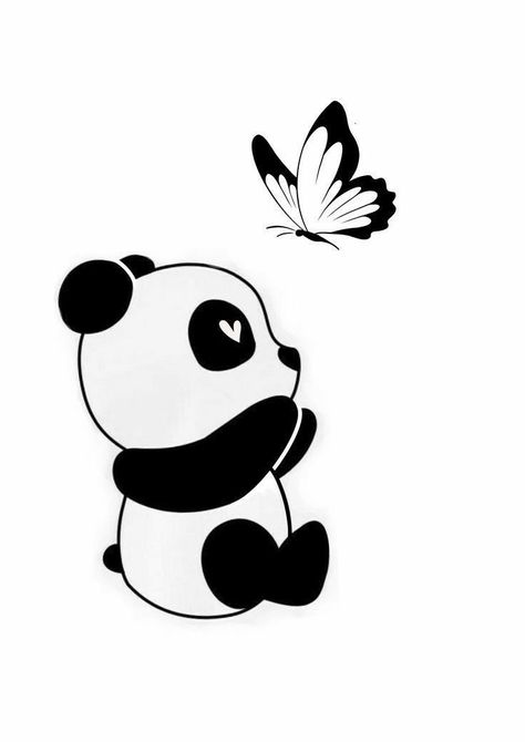 Panda Bear Tattoos, Cute Panda Drawing, Tato Dengan Makna, Panda Tattoo, Panda Drawing, Idee Cricut, Bear Tattoos, Panda Art, Cool Pencil Drawings