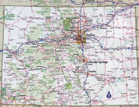 Large detailed roads and highways map of Colorado state with all cities. Highway Map, Birth Colors, Washington Map, Colorado Map, Colorado City, North America Map, County Map, Usa Map, Rustic Colors