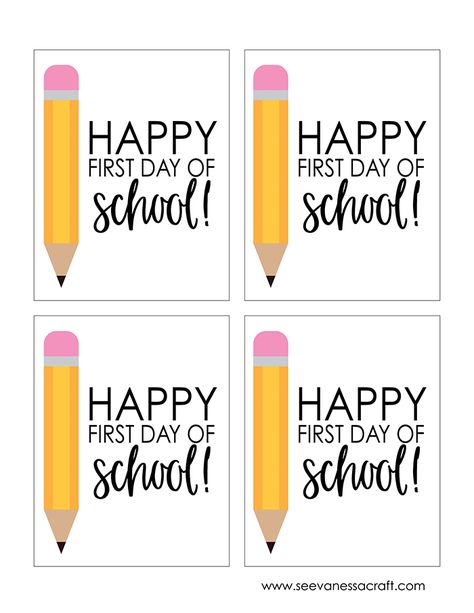 First Day of School Teacher Gift Idea - See Vanessa Craft First Day Of School Teacher Gift Card Free Printable, Happy First Week Of School, First Day Of School Note To Teacher, Kids First Day Of School Gift, Last Day Of School Gifts For Students From Teacher, Happy 1st Day Of School Teacher, Back To School Notes For Teachers, Teacher Gift Tags Back To School, First Day Of School Teacher Gift Diy