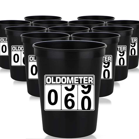 PRICES MAY VARY. Fun 60th Birthday Party Decorations - Win over everybody’s attention with our Oldometer 60 cups perfect for 60 year old birthday party decorations. Our 60th birthday favors cups have a sleek design that makes them excellent glassware and Cheers To 60 years party decor. They come in a set of 12, and each 60th birthday plastic cups holds 16 oz. With High-Quality Prints - Hosting a party or looking for 60th birthday party favors for guests? These disposable 60 years party cups serv 60 Birthday Themes For Men, 60th Birthday Party Favors For Men, 60th Birthday Ideas For Men Decoration, Men’s 60th Birthday Party Ideas, 60 Birthday Party Ideas For Men Dads, 60 Th Birthday Party Ideas, 60th Birthday Celebration Ideas, 60th Party Favors, 60 Birthday Party Ideas