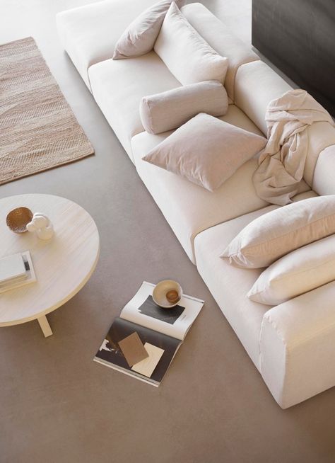 Scandi Sofa, Soft Minimalism, Soft Furniture, Pile Of Books, Modul Sofa, Flexible Seating, Grand Designs, Linen Sofa, Minimalist Interior