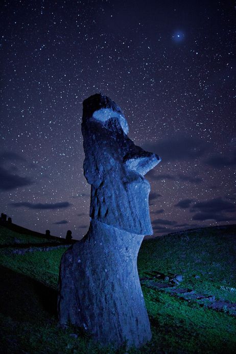 "The statues walked," Easter Islanders say. Archaeologists are still trying to figure out how. Batumi, Easter Island, Bryce Canyon, Koh Samui, The Night Sky, Art Sculpture, Ancient History, Places Around The World, Belle Photo