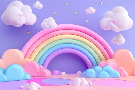 Cute rainbow background backgrounds purple nature. | premium image by rawpixel.com / beam Photo Studio Design Backgrounds, Cartoon Background Images, Background Aesthetic Landscape, Rainbow Wallpaper Backgrounds, Backgrounds Purple, Aladdin Party, Icon Background, Name Tag Design, Decent Wallpapers