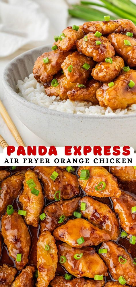 Panda Express Orange Chicken Recipe, Homemade Crispy Chicken, Crispy Chicken Bites, Air Fryer Orange Chicken, Panda Express Recipes, Panda Express Orange Chicken, Kfc Chicken Recipe, Homemade Chinese, Homemade Chinese Food