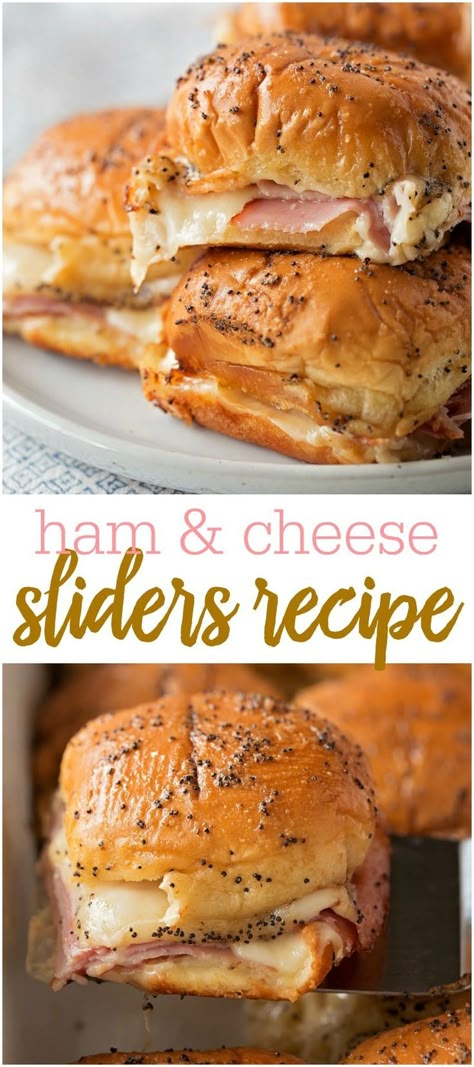 Ham And Cheese Sliders Recipes, Hot Ham And Cheese Sliders, Hot Ham And Cheese, Ham And Swiss Sliders, Ham Cheese Sliders, Ham Sliders, Ham And Cheese Sliders, Cheese Sliders, Easy Ham