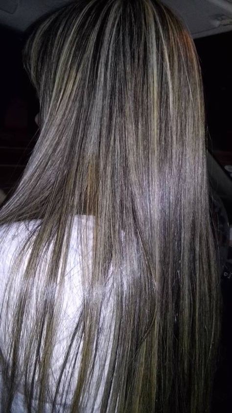 Natural Blonde Highlights On Dark Hair, Platinum Highlights Brown Hair, Platinum Streaks In Dark Hair, Dark Hair With Platinum Highlights, Platinum Blonde Hair Highlights, Dark Brown Hair With Platinum Highlights, Platinum Blonde Highlights On Brown Hair, Platinum Blonde Highlights On Dark Hair, Platinum Highlights On Dark Hair