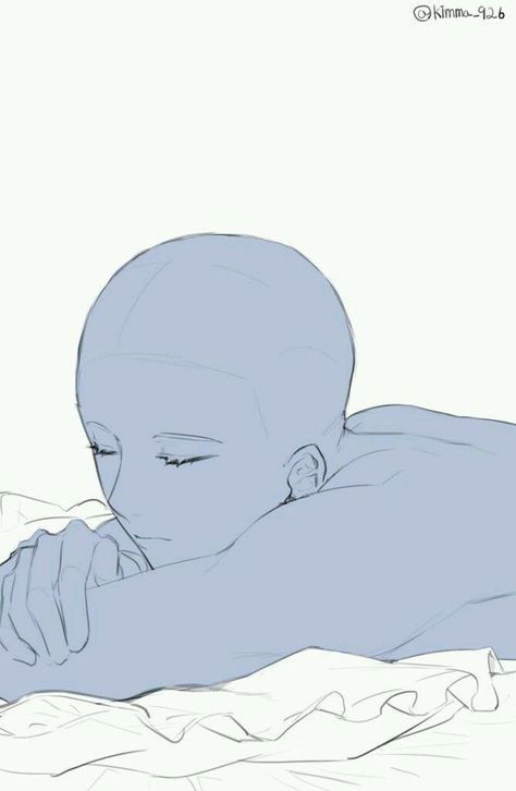 Head Resting On Hand Pose Drawing, Body Reference Drawing, Anime Base, 캐릭터 드로잉, Drawing Templates, Eyes Closed, Poses References, Dessin Adorable, Anime Drawings Tutorials