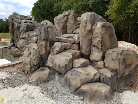 How To Make Artificial Rocks For Wall | Engineering Discoveries Fake Rock Wall, Fake Landscape Rocks, Diy Faux Rocks, Faux Rock Walls, Artificial Rocks, Fake Rock, Faux Rock, Rock Waterfall, Backyard Pond