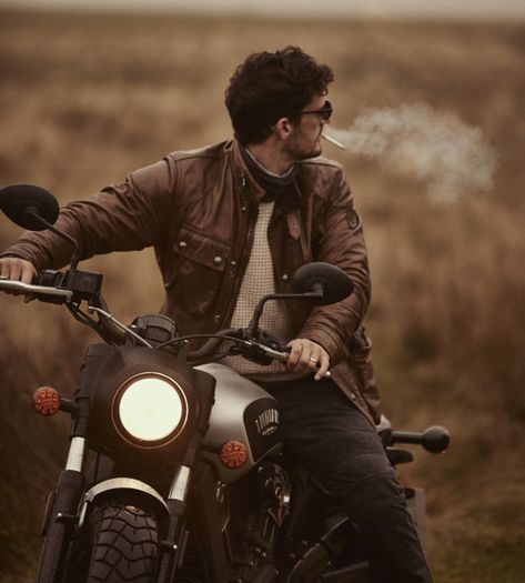 Vintage Motorcycle Style Men, Man Motorcycle Photography, Gentleman Motorcycle Style, Men And Motorcycles, Rugged Motorcycle Style Men, Photos With Motorcycles, Men Motorcycle Photography, Biker Photoshoot Men, Motorcycle Outfit For Men