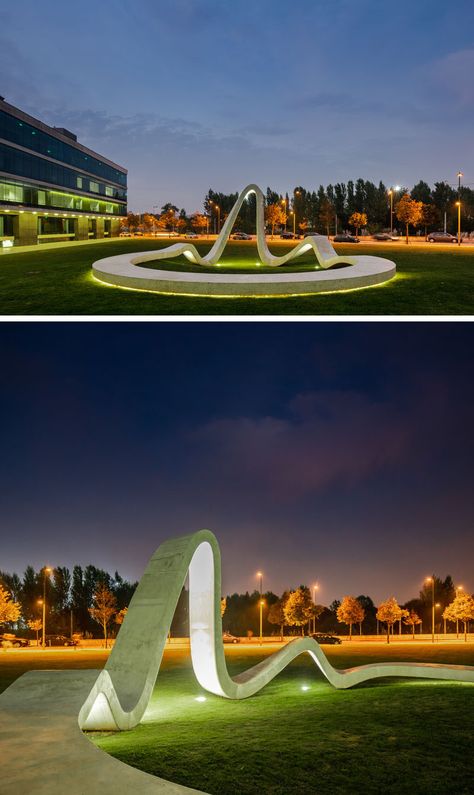 Concrete Art Sculpture, Sculpture Lighting, Sculpture Landscape, Landscape Sculpture, Park Lighting, Portugal Photography, Nanning, Sculpture Design, Desain Lanskap