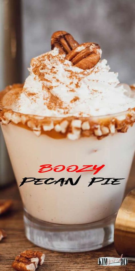 Super tasty boozy pecan pie cocktail you will want to drink today. Yummy liquor pecan pie vodka alcohol drink recipe for the ultimate mixed drinks. Great Fall alcohol drink recipe for Halloween drinks, Thanksgiving drink recipes or Christmas drinks. Better than margarits, mojito or martini. Fill your cocktail glass with this pecan pie vodka cocktail with caramel & crushed pecan rimmed glass. Alcohol Christmas Drinks, Pecan Pie Cocktail, Dessert Drinks Alcohol, Thanksgiving Recipes Drinks, Pie Recipe Easy, Vodka Alcohol, Thanksgiving Cocktail Recipes, Christmas Drinks Alcohol Recipes, Christmas Drinks Recipes