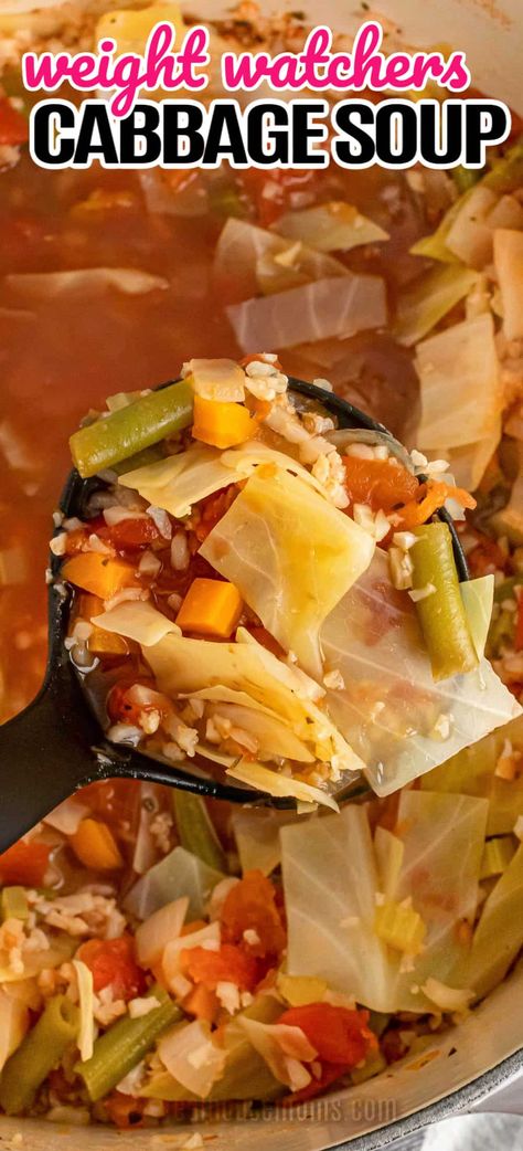 Cabbage Taco Soup, Weight Watcher Veggie Soup, Cabbage Weight Soup, We Cabbage Soup, Weight Watcher Soup Recipes With Points, Cabbage Vegetable Soup Recipe, Weight Watchers Cabbage Soup Zero Points, Weight Watchers Vegetable Soup Recipe, Cabbage And Vegetable Soup