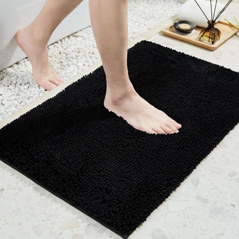 PRICES MAY VARY. 🛀NON-SKID BACKING: High quality hot melt adhesive backing to keep the rugs stay in place and prevent shifting and skidding. Provide better security for families with children or the elder. 🛀EXTRA ABSORBENT: This rug is super absorbent. The thick and fluffy microfibers quickly absorb water within just minutes. No more wet messes in your bathroom ever again! 🛀PREMIUM MATERIAL: Cozy, comfortable, and durable. Featuring a GSM of 1400, 1.16”deep piles, our chenille bath mat has a Large Bathroom Rugs, Chenille Bath Mat, Hot Melt Adhesive, Wet Floor, Bathroom Floor Mat, Chenille Rug, Carpet Mat, Bathtub Shower, Bathroom Floor