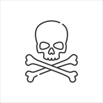 Skull Vector Art, Easy Skull Drawings, Simple Skull, Skulls Drawing, Skull Crossbones, Vector Line, Skull And Crossbones, Line Icon, Skull Art