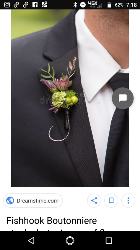 Fishing Boutonniere Wedding Ideas, Sunflower And Fishing Wedding, Groomsmen Proposal Fishing Theme, Fish Hook Boutonniere, Fishing Wedding Ideas, Fishing Lure Boutonniere, Fishing Weddings, Fishing Boutonniere, Fisherman Wedding