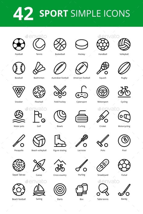 Sports Icon Design, Handball Tattoo, Sport Pictogram, Sports Drawing, Sport Tattoos, Rugby Design, Sport Vector, Football Banner, Logo Sport